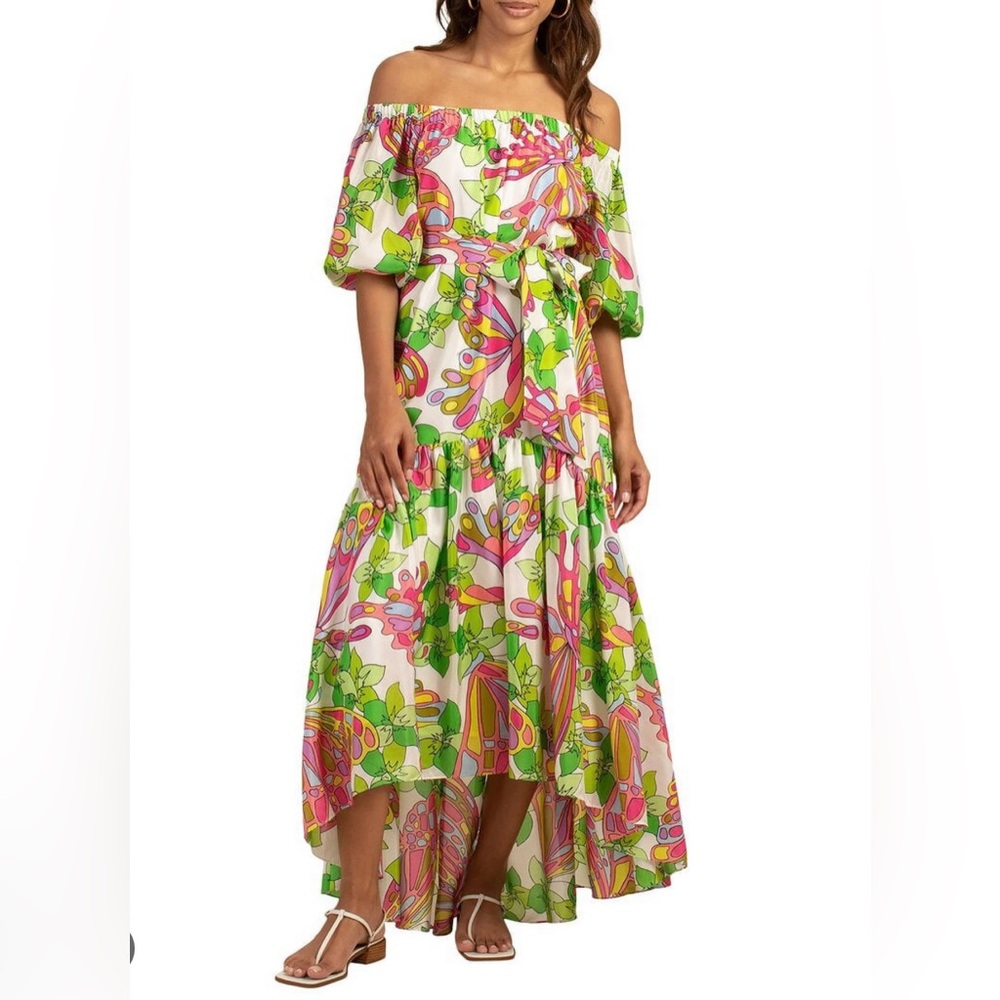 Trina Turk Floral Off-Shoulder Maxi Dress